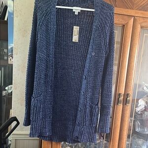 Women's Blue Cardigan Sweater